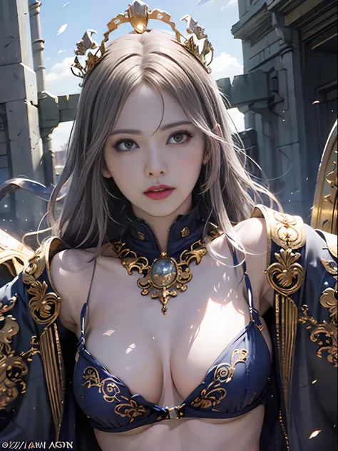 Official Art, Unity 8k wallpaper, ultra detail, masterpiece, best quality, one woman, (very detailed),(RAW photo, best quality),(realistic, photorealistic:1.3),high definition, opening your mouth lightly, ultra-detailed complex 3D rendering of face, (big b...