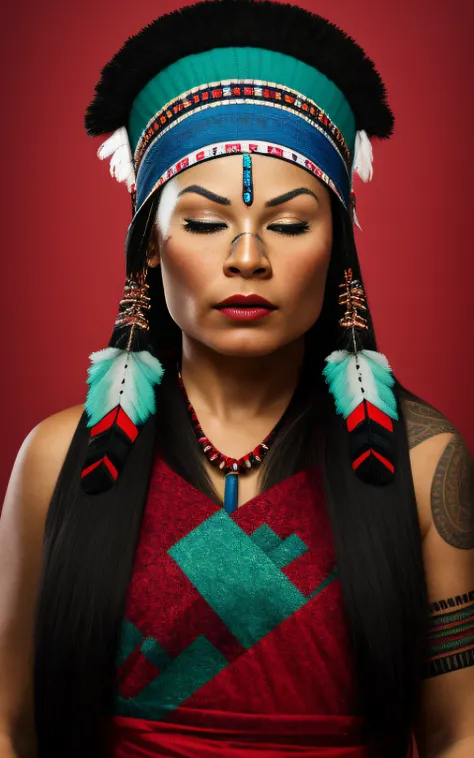 (full portrait), (half shot), solo, detailed background, detailed face, (stonepunkAI, stone theme:1.1), wise, (female), (indigena brasileira), (beautiful hair, braids:0.2), shaman, (septum piercing), mystic, (beautiful face, perfect qcd_face:0.3), stunning...