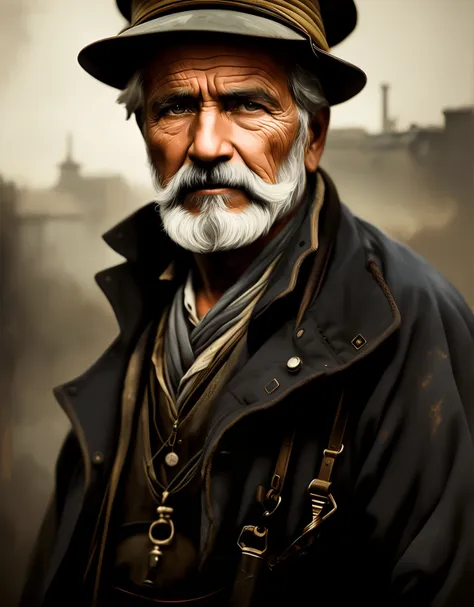 a portrait of an old coal miner in 19th century, beautiful painting with highly detailed face by greg rutkowski and magali villa...