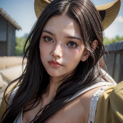 8K, Best Quality, Masterpiece, Ultra High Resolution, (Realism: 1.4), Original Photo, (Realistic Skin Texture: 1.3), (Film Grain: 1.3), (Selfie Angle), 1 Girl, Beautiful Eyes and Face Details, Masterpiece, Best Quality, Close-up, Upper Body, Looking at the...
