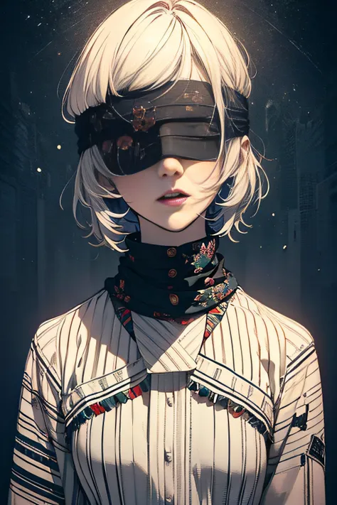 (masterpiece, top quality, best quality, official art, beautiful and aesthetic:1.2),
blindfold, solo, 1girl, open mouth, short h...