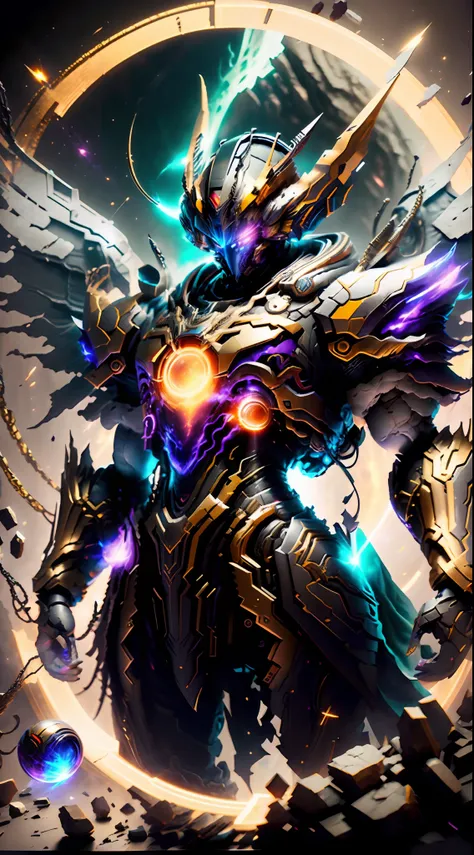 a dragon emperor in the galaxy, (halo: 1.8), (round light: 1.7), gold saint seiya limb armor, (cloak: 1.5), (dragon symbol: 1.5)...