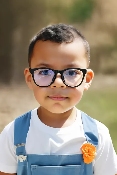 guttonerdvision4, award-winning portrait, 3 year old boy, 1boy, realistic, detailed, sharp face, real skin, poros, short, outdoor, brown eyes, glasses, brown hair, military cut, best quality, day, masterpiece, colorful, white t-shirt, saddlery, portrait, w...