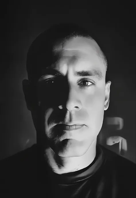 Oil painting of a black and white psychedelic experience