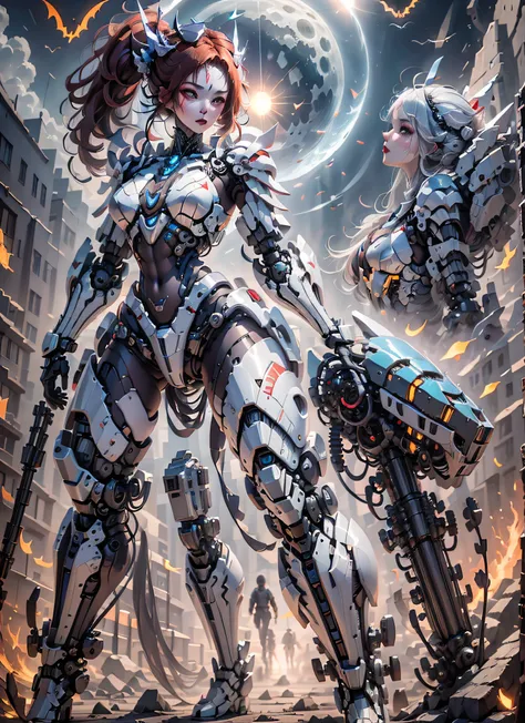 (best quality)), ((masterpiece)), (very detailed: 1.3), 3d, beautiful cyberpunk woman, predator cosplay, sci-fi technology, hdr ...