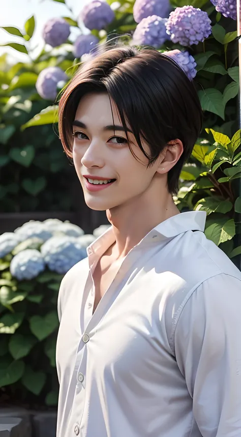American handsome muscular young man, mischievous smile,