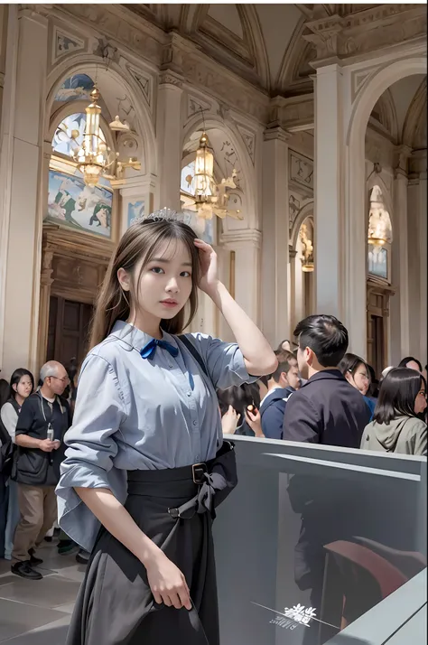 Model shooting style, (extremely detailed CG Unity 8k wallpaper), full-shot body photo of the most beautiful artwork in the world, stunning beautiful photo realistic available, super realistic super detailed photo, a beautiful girl as a female dancer enter...