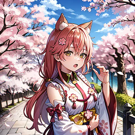 sakura miko, cherry blossom tree in background