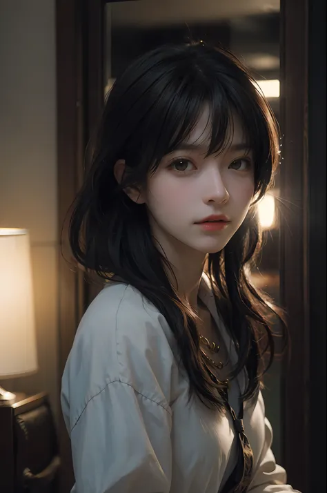 (RAW photos, top quality), (realistic, photorealistic: 1.3), highest quality, high definition, masterpiece, super detail, illustration, 1girl, upper_body, dynamic angle, world masterpiece theater, messy_long_hair, top quality, highly detailed CG Unity 8k w...