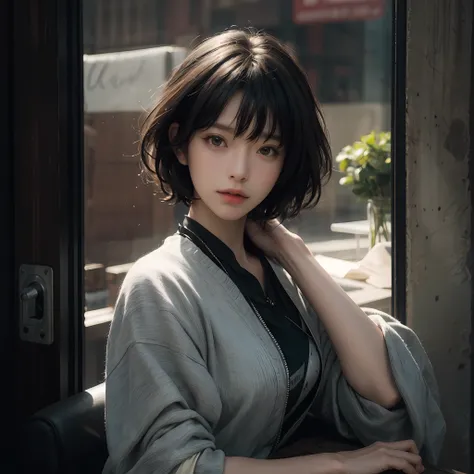 (RAW photos, top quality), (realistic, photorealistic: 1.3), highest quality, high definition, masterpiece, super detail, illustration, 1girl, upper_body, dynamic angle, world masterpiece theater, messy_long_hair, top quality, highly detailed CG Unity 8k w...