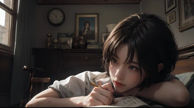 (RAW photos, top quality), (realistic, photorealistic: 1.3), highest quality, high definition, masterpiece, super detail, illustration, 1girl, upper_body, dynamic angle, world masterpiece theater, messy_long_hair, top quality, highly detailed CG Unity 8k w...