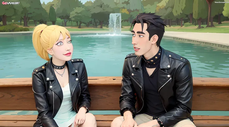 (cartoon) 1. Female face of a very beautiful 20-year-old woman, 2. Face of a very handsome 25 year old man, (detailed faces)