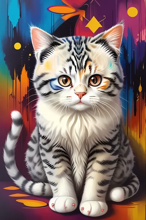 (cat scottish fold )), eduardo kobra padding ,wall portrait geometric multidimensional, art, chibi,
yang016k, beautiful, colorfu...