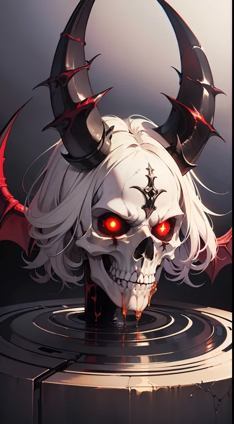 ((best quality)), ((masterpiece)), (detailed),(masterpiece:1,2), best quality, masterpiece, highres, original, extremely detailed wallpaper, perfect lighting,(extremely detailed CG:1.2),
(Satan:1.5), (demon:1.5), Evil, red eyes,vicious,Skull, bone,Evil cha...