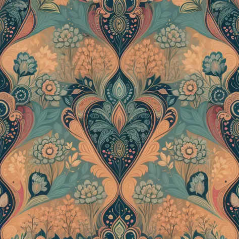 pattern, design, wallpaper, floral, iridescent, repeated, small, colorful, psychedelic, paisley pattern