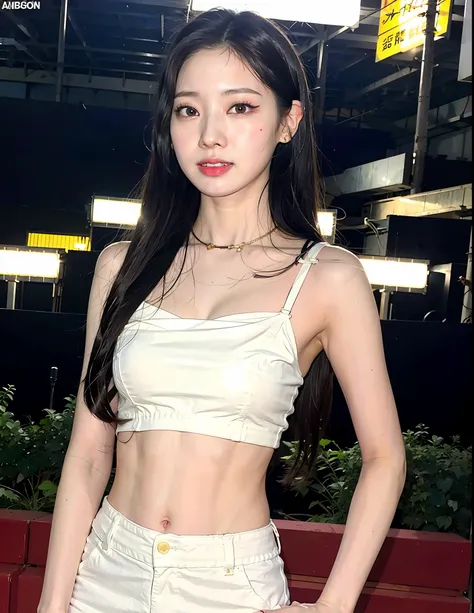 (8k, RAW photo, best quality, masterpiece: 1.2), (realistic, photorealistic: 1.37), 1 girl, Japan, 32 years old, female, Tokyo cityscape, night, professional lighting, photon mapping, radiosity, ripped, big, pure white and very small knitted with protrudin...