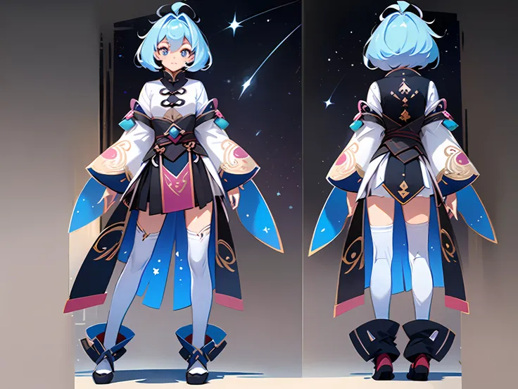 ((masterpiece)), (((best quality))), (character design sheet, same character full body, front, side, back), illustration, 1 girl...