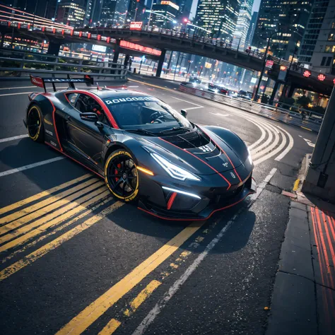 In the world of science fiction, a futuristic racing race is underway. Brilliant neon lights light up the entire city street, and the city high-rise buildings retreat in turn, leaving an endless speeding road. The car itself is a drone, resembling a flying...