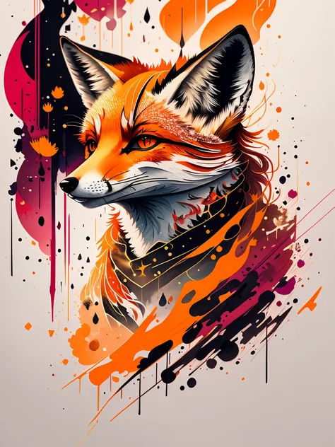 professional portrait of a firey fox, abstract beauty, approaching perfection, delicate face, dynamic, moonlight, highly detailed, digital painting, artstation, concept art, smooth focus, sharp, illustration, art by Carne Griffiths and by Wadim Kashin