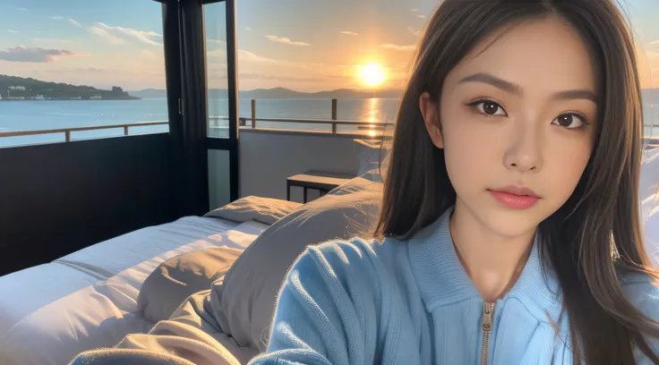 (First-person view: 1.1) shows Fuji film style, (ray tracing: 1.2) (jumpsuit: 1.2), beautiful women, (huge) 36D, (facial details: 1.3), special attention to (eyes: 1.4) details. Perfect textured skin, (perfect body structure: 1.2). (16k resolution: 1.1) Th...