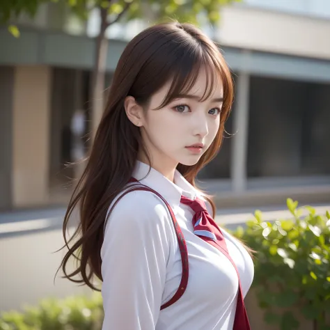 (best quality, high resolution, masterpiece :1.3), school uniform: 1.3, korean idol, nogizaka idol, gravure idol, actress, fashi...