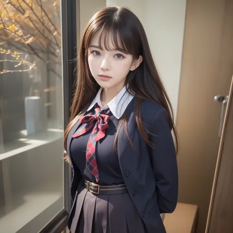 (best quality, high resolution, masterpiece :1.3), school uniform: 1.3, korean idol, nogizaka idol, gravure idol, actress, fashi...