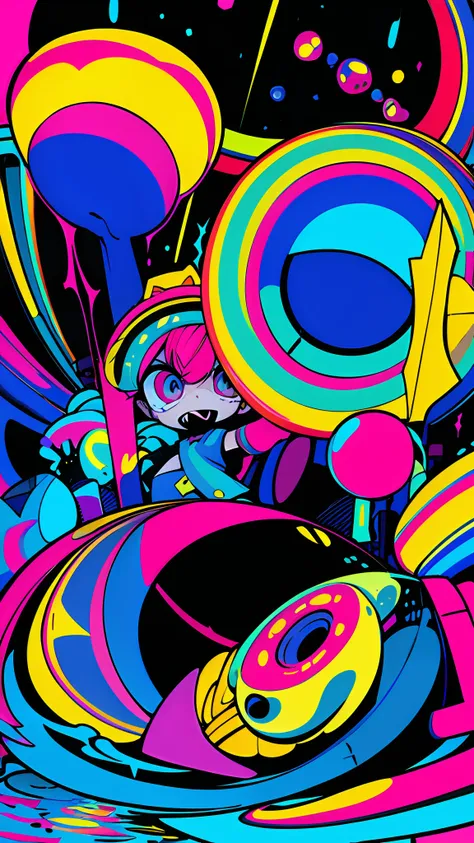 (ultra detailed,ultra high res,detailed background),((2D)),((flat color)),((colorful)),((floating colorful water)),1girl,solo,looking at viewer,BREAK