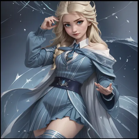 elsawaifu is a very sexy hogwarts_student, ravenclaw tie, blue and silver uniform