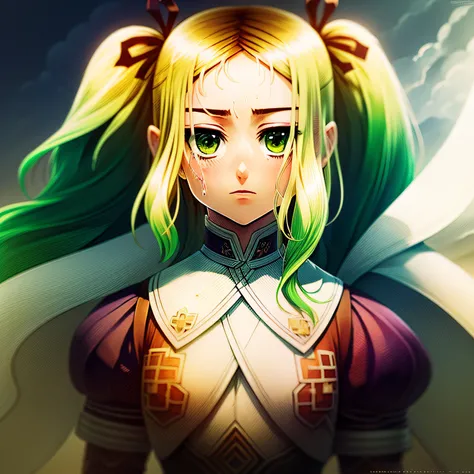 "(((masterpiece)))), best quality, ultra-detailed, extremely detailed CG wallpaper in 8k unit, best illustration, an extremely delicate and beautiful image, floating, high resolution, dynamic angle, dynamic pose, (1girl), blue eyes, (multicolored hair+silv...