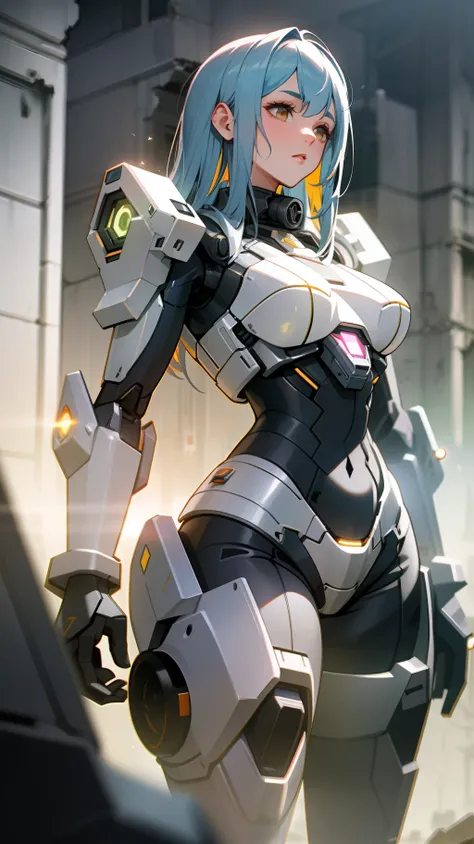 ((Best quality)), ((masterpiece)), (highly detailed:1.3), 3D,Shitu-mecha, beautiful cyberpunk women with her mecha in the ruins of city from a forgoten war, ancient technology,HDR (High Dynamic Range),Ray Tracing,NVIDIA RTX,Super-Resolution,Unreal 5,Subsur...