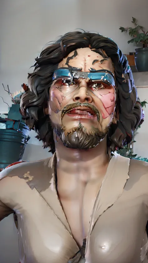 photo, Fortnite-based animated portrait of a samurai with "this" face