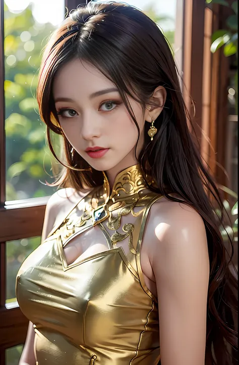 beautiful girl, in your chinese spring tight dress, you look like a goddess. your beauty is unmatched, and your grace is inspiri...