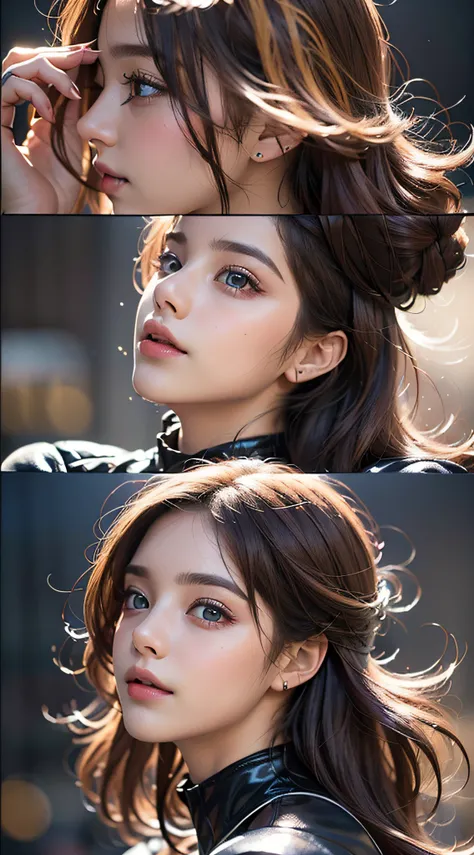 (((obra maestra))), Super detailed, (flirtatious expression), kawaii shirt, tight leggings, ((cara super linda y tierna)), ((cara angelical)), ((Incredibly beautiful eyes)), (ojos luminosos), (cuerpo completo), (cabello luminoso), Super sexy hair, (cabello...