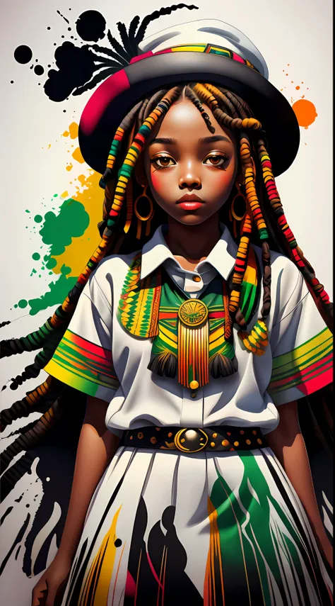 vector art,smudge art(1girl rasta with white clothes)mafia