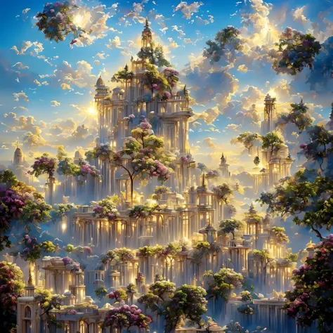 Sidon Style、City of Progress、temple、Fantastic clouds、Great color with gloss、Prosperous building、Luxury clothing and architectural design、Luxurious architecture、The future of utopia、Highly detailed HDR、perfect、Stunning progressive architecture、The perfect w...