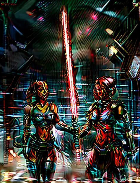 star wars the old republic screenshote of two characters, holding a red lightsaber, cal kestis lightsaber wallpaper, holding laser swords, darth revan, red lightsaber, holding a lightsabre. splash art, wearing black sith robes, holding a lightsaber, with l...