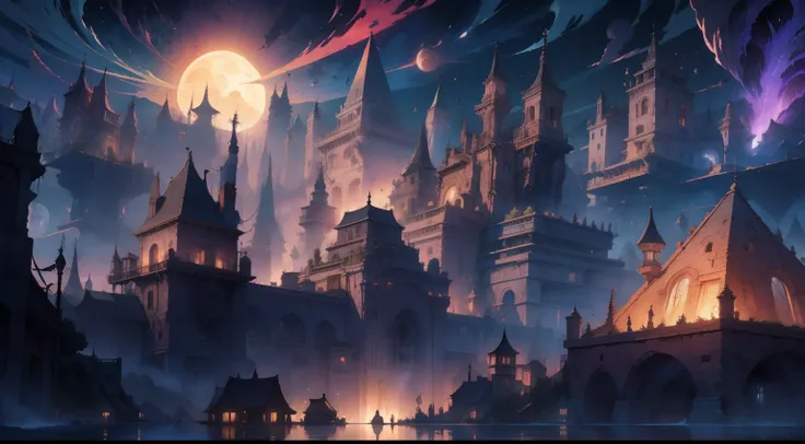 {{{masterpiece}}}, {{{high quality}}}, {{{8K wallpaper}}}, {{{Aerial view of a megacity reminiscent of ancient Egypt at night}}}, {{{giant dark pyramid}}}, {{{golden energy ball on pyramid}}, {{{star reactor}}}, {{{ancient Egypt}}}, {{{dark pyramids}}}, {{...