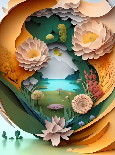 Natural and organic depictions of vast landscapes,Pure sky,grassy plains,ikebana,Clouds,extremely windy,Features earth tones and botanical motifs,Withdraw connections to nature and the environment,Influenced by botanical illustrations or environmental art,...