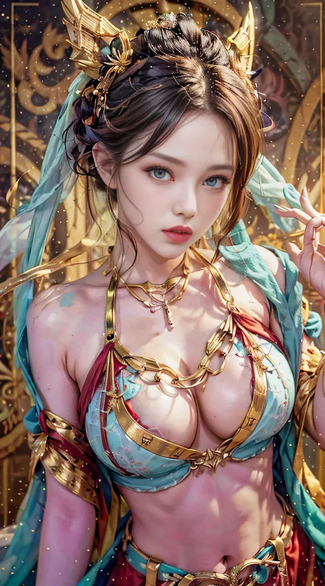 closeup,(fidelity:1.4),(big chest:1.2)ultra-high res,Cleavage,Outstanding details,navel,the highest picture quality,
