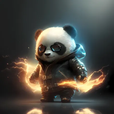 a close up of a panda bear wearing a leather jacket and sunglasses, wojtek fus, adorable digital painting, epic digital art illustration, cute 3 d render, cute detailed digital art, 3d render digital art, adorable digital art, 3 d epic illustrations, Wallp...