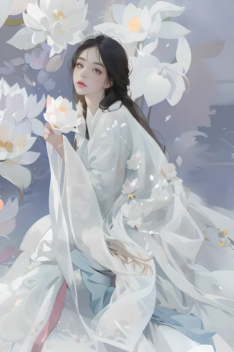 (masterpiece_1.2), best quality,unity 8k wallpaper, hyper detailed, (s fractal art: 1.2), anime, cg, 1girls, black hair, bouquet...