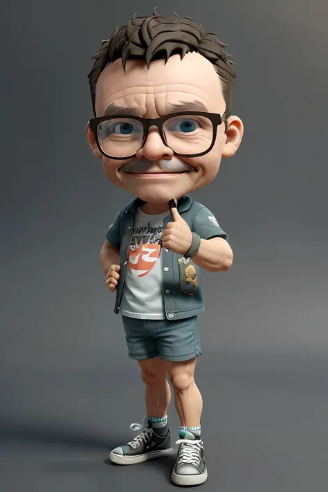 guttonerdvision6, cbzbb, 45-year-old man with glasses, estilo chibi, personagem, pescador, pequeno, nice, arte desviante, artsta...