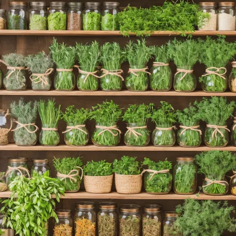 a kitchen full of herbs