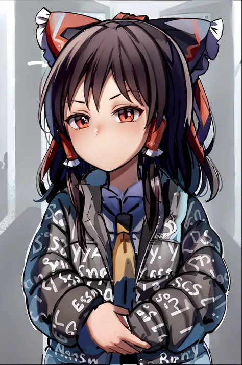 akurei reimu
1girl, hair bow,ascot,hair tubes,miko,detached sleeves dripjacket own hands together