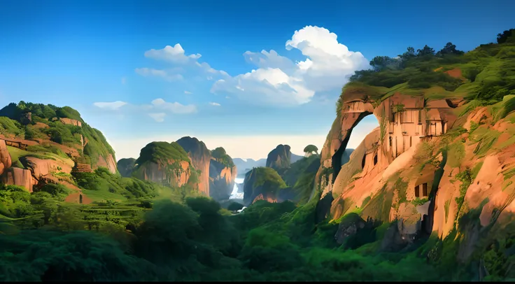 a view of a river running through a lush green valley, very beautiful scenery, stunning nature in background, scenery wallpaper, majestic nature scenery, very very beautiful scenery, Longhushan Forest Park, scenery wallpaper, beautiful wallpaper, a beautif...