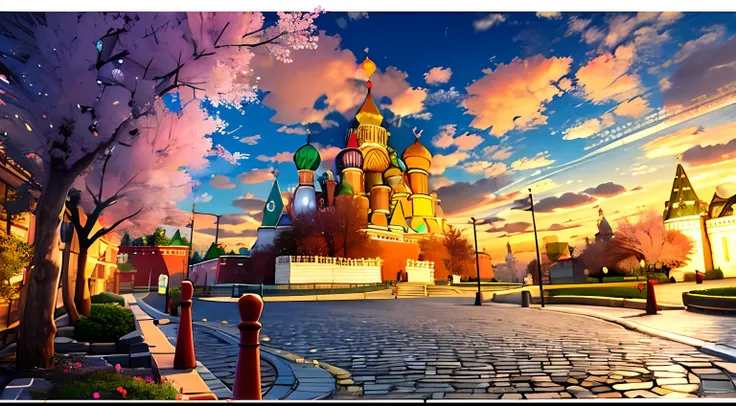 there is a cobblestone street with a church in the background, moscow, red square moscow, red square, moscow kremlin, kremlin, russia, russian architecture, street of moscow, shutterstock, russian temple, russian city, in moscow centre, imperial russia, be...