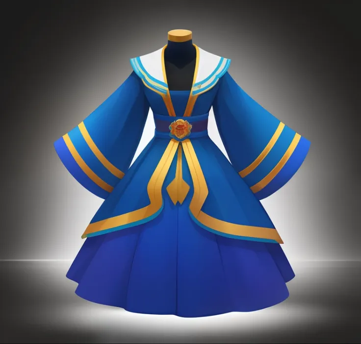 (no one: 1.5), masterpiece, ultimate, rainbow, cape, yuefu, blue dress, game icon,