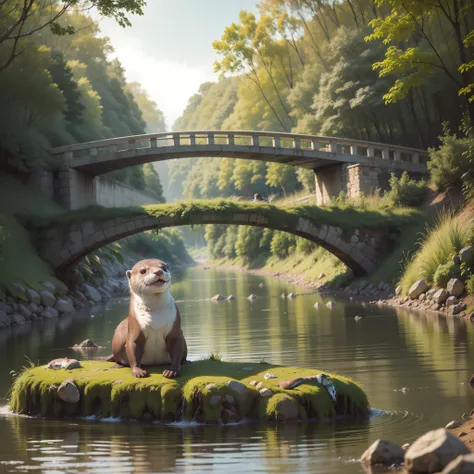 An Otter in a river