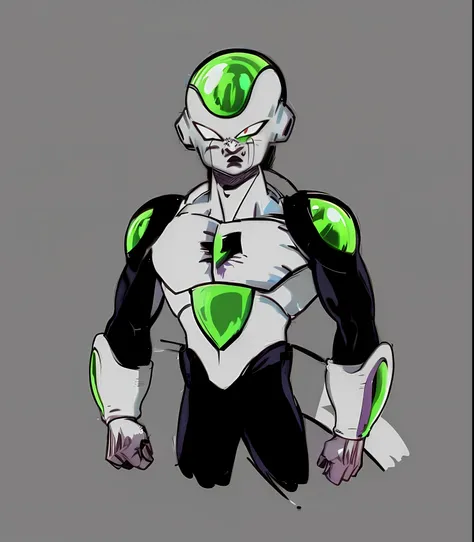 masterpiece, best quality, 1boy, frieza, closeup, looking at viewer, male focus, red eyes, solo, serious, (sketch:0.4), simple background