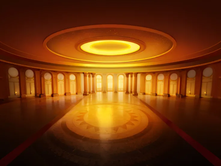 there is a large room with a circular ceiling and a red carpet, ballroom background, background of a golden ballroom, background...